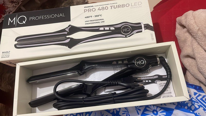 Prancha Mq Pro 480 Turbo Led Titanium Bivolt - Chapinha / Prancha