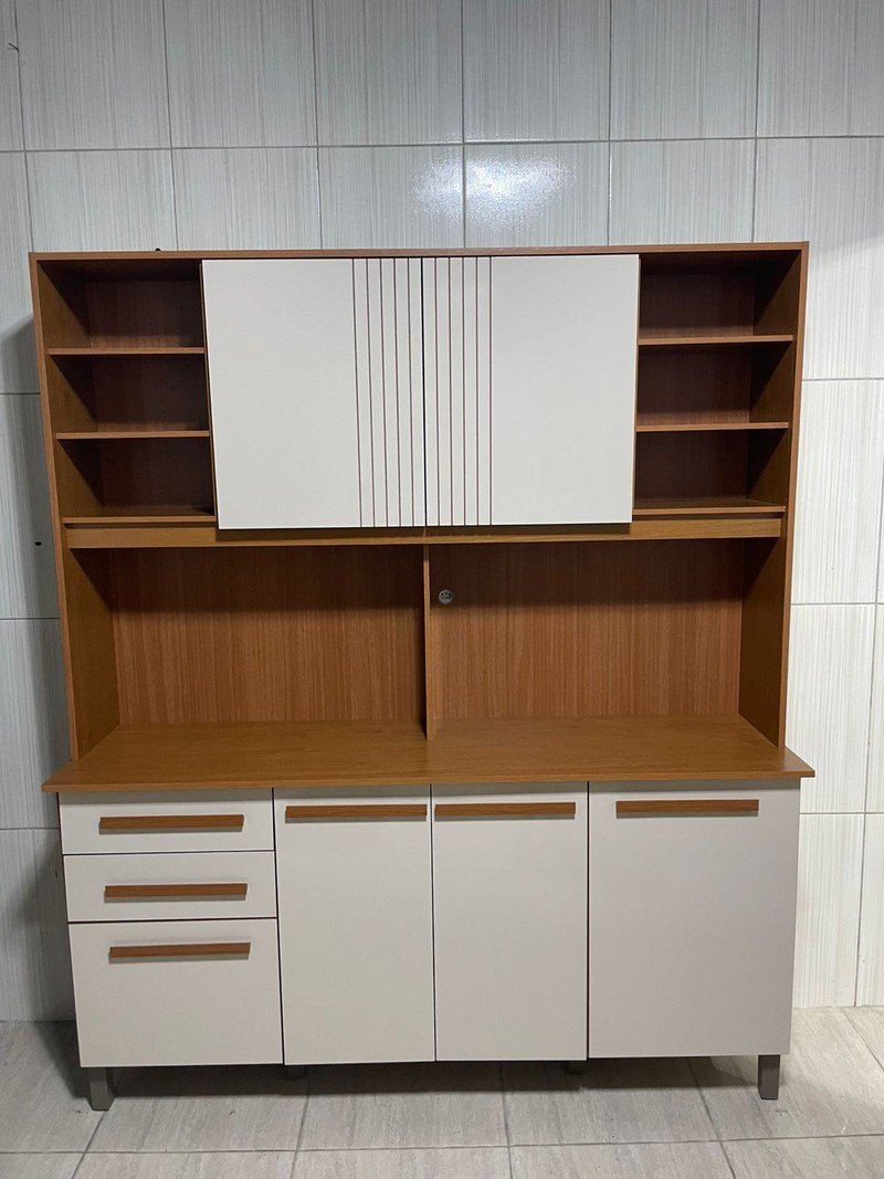 Armário de Cozinha 6 Portas 2 Gavetas Adelle Yescasa Laranja