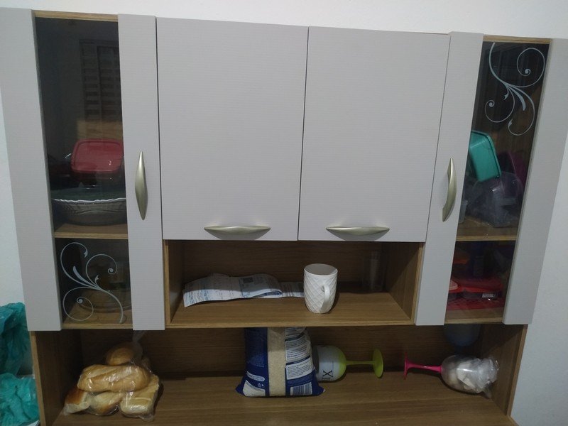 Armário de Cozinha 8 Portas 2 Gavetas Branco/Freijó/Soft - Kits