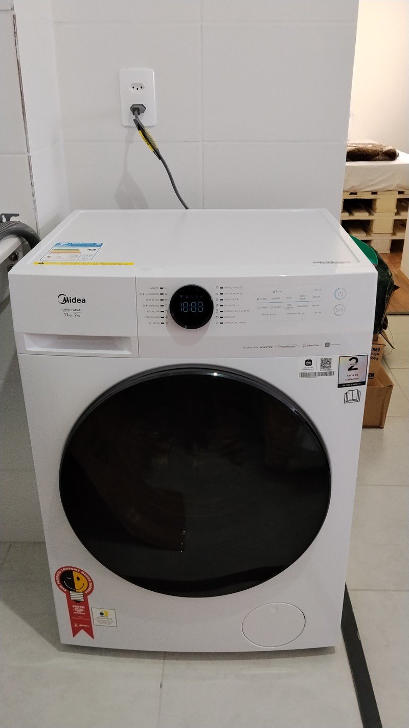 Lava e Seca Midea Smart 11Kg HealthGuard MF201D110WB WK01 Slim