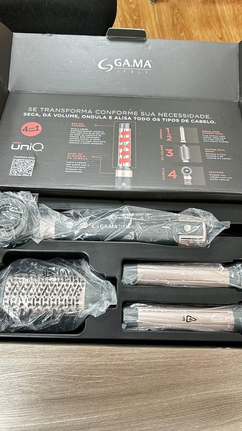 EMMY ELEGANT ID Beauty 4本セット Secador e Modelador de Cabelo 4 em 1 GAMA Italy Uniq Aura - Escova