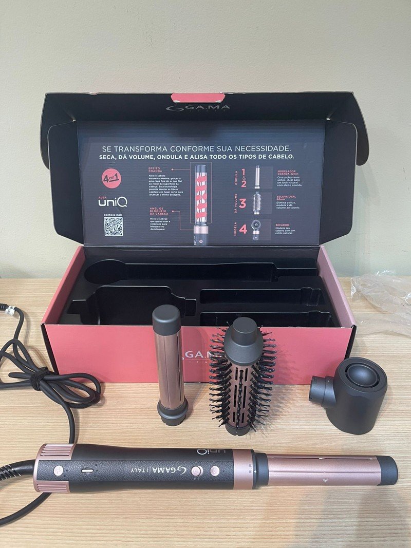 Secador e Modelador de Cabelo 4 em 1 GAMA Italy Uniq Aura - Escova